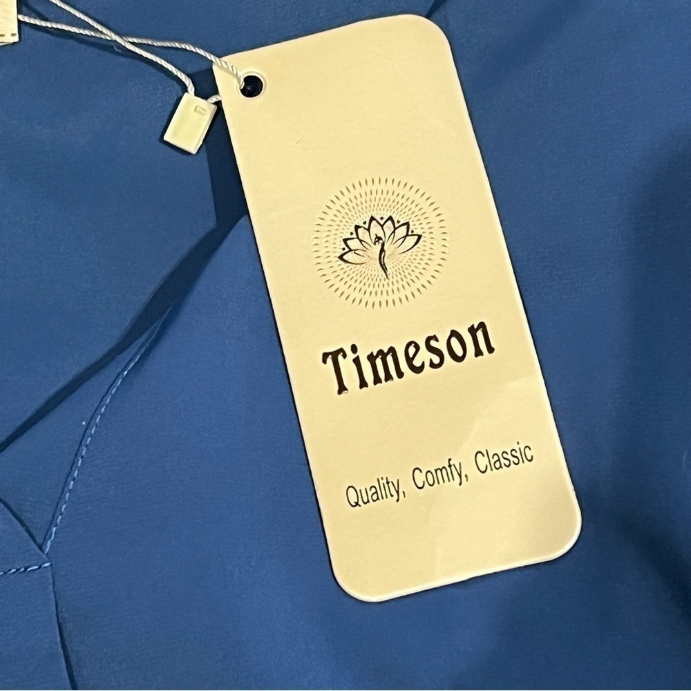 NEW WITH TAGS TIMESON SHORT SLEEVED NOTCHED V-NECK WOMEN'S BLOUSE - Picture 8 of 12